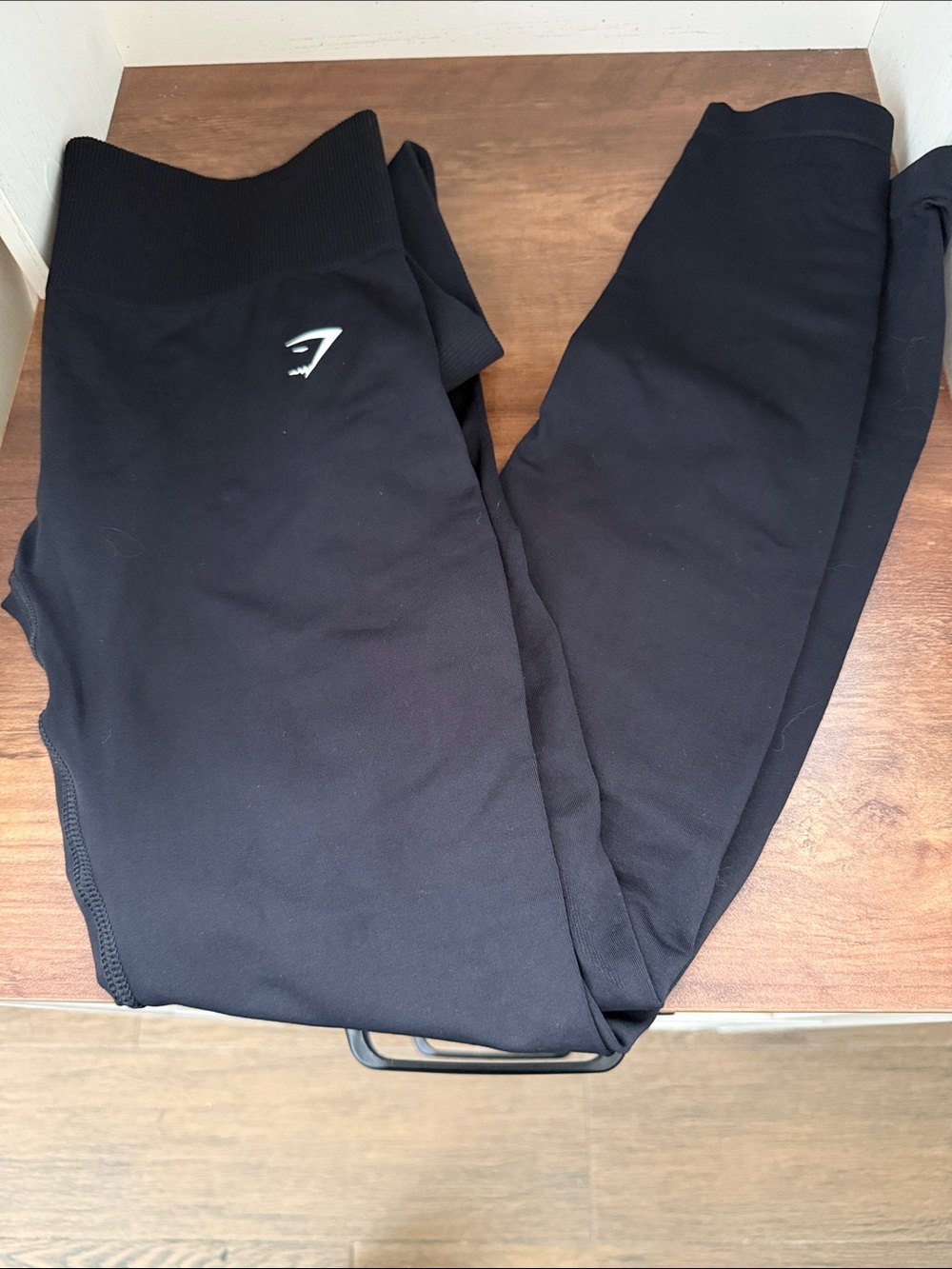Gymshark Black High-Waist Leggings with Subtle Logo